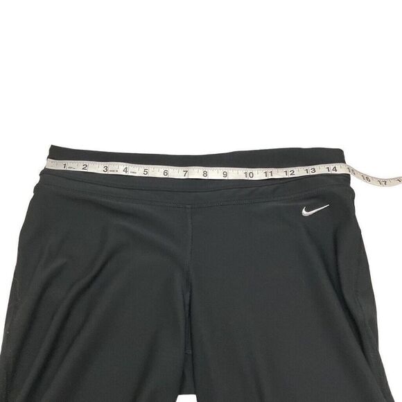 Nike Dri-Fit Wide Leg Cropped Activewear Pants Women's Medium Black Workout Pant - Picture 6 of 8